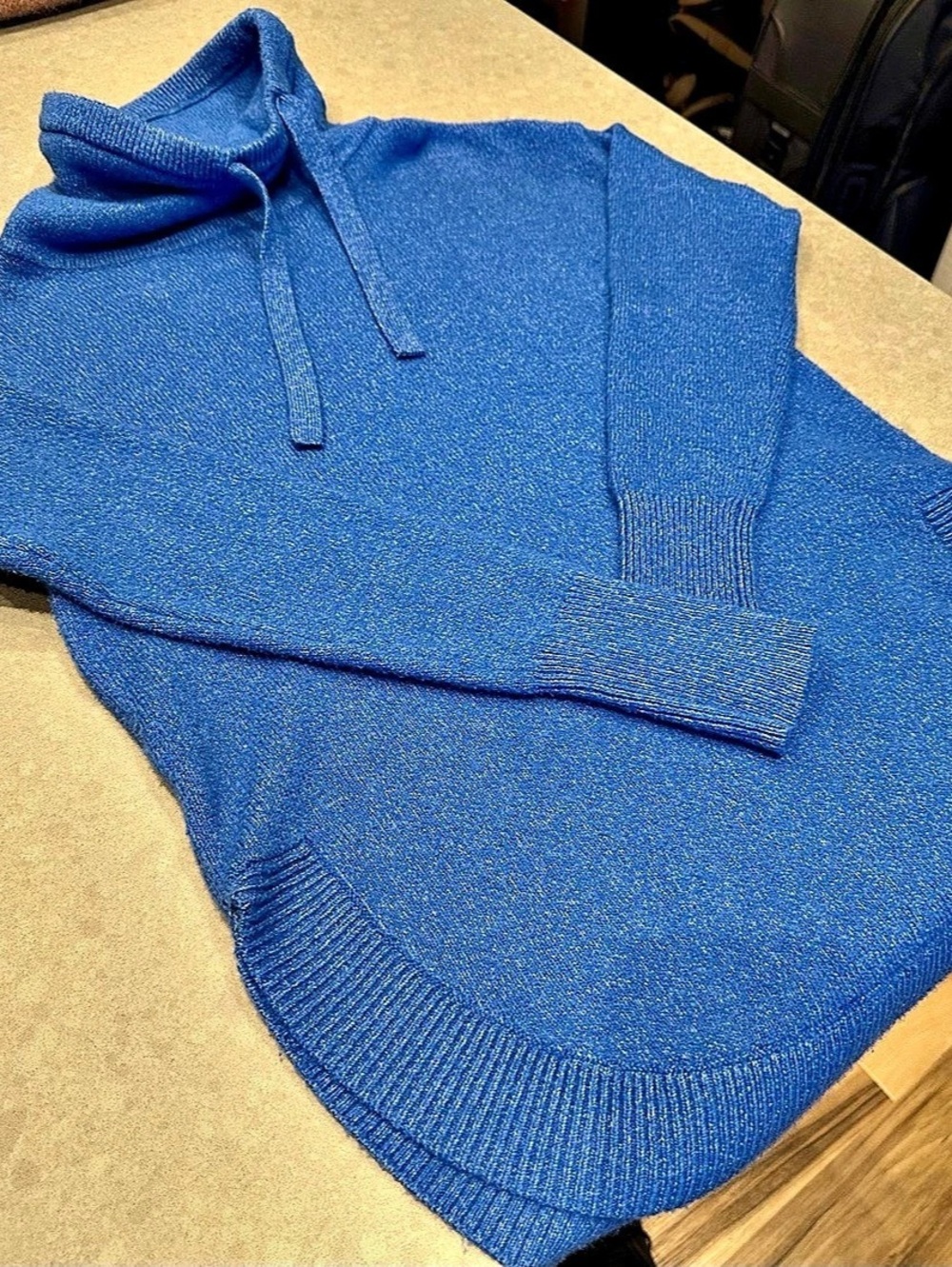 LOFT Cowl Neck Sweater in Blue Like New